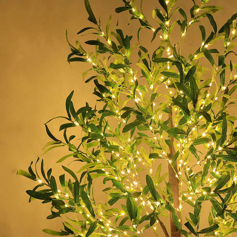 타이 저우 제조 업체 국경 녹색 잎 올리브 나무 빛 빛나는 나무 LED 나무 빛 크리스마스 휴일 장식 빛 올리브 잎
