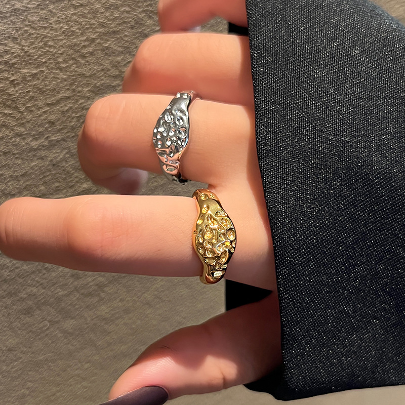 Lady Geometric Silver Plated Plating Rings