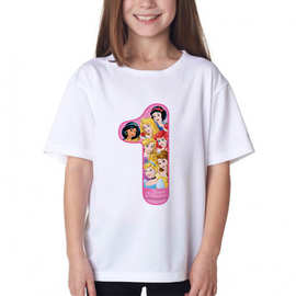 可爱卡通儿童数字年龄生日T恤欧美短袖速卖通跨境wish上衣新夏季