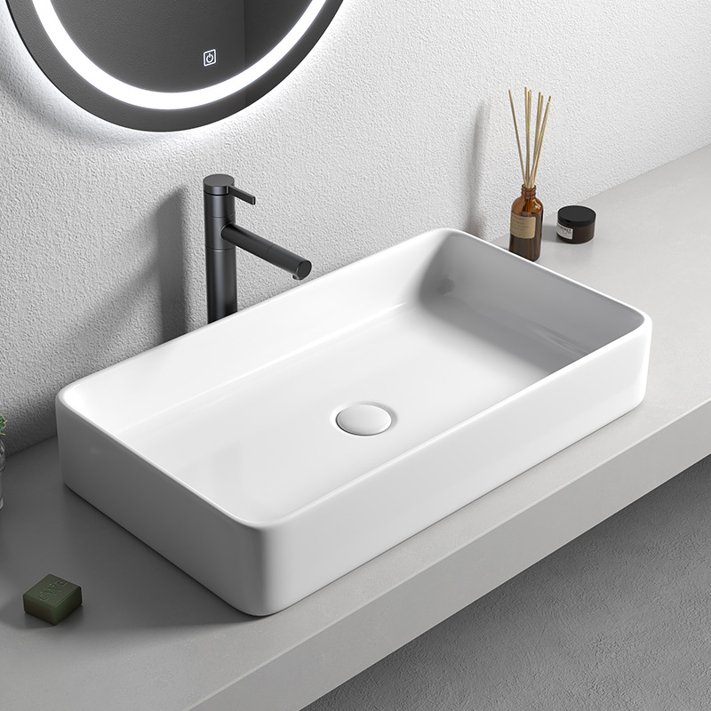 Mesa nórdica cuenca sola cuenca del hogar lavabo de cerámica Mesa cuenca baño cuadrado lavabo balcón lavabo