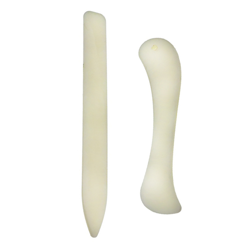 Color lechoso imitación vaca hueso plástico recorte dispositivo línea presionando borde sellado DIY herramienta de cuero hueso color origami cuchillo