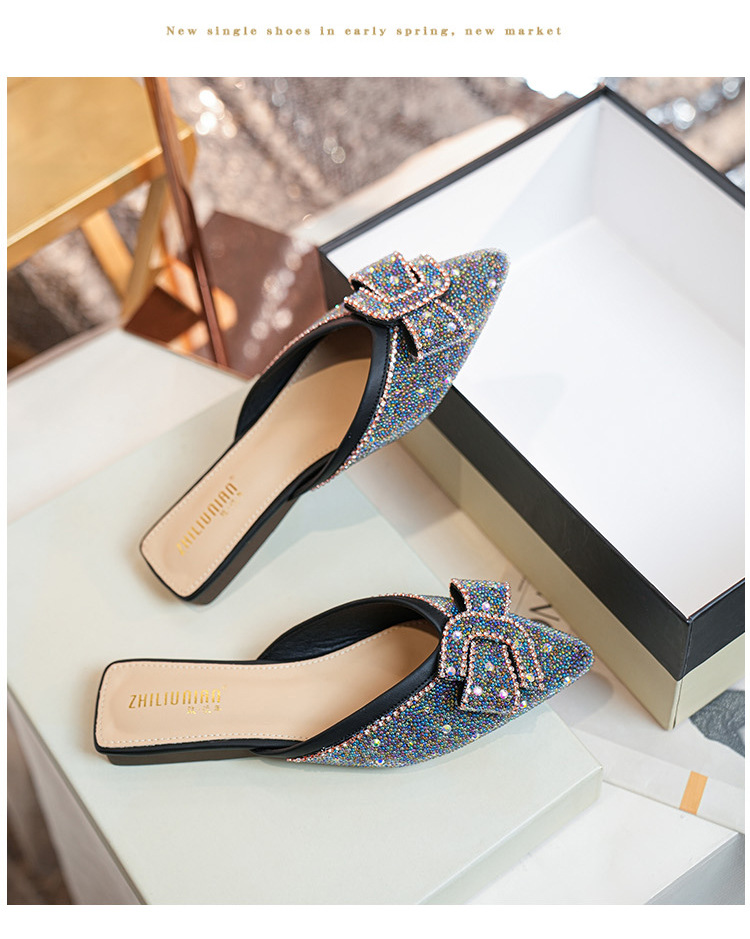 2023 spring and summer new outerwear all-match net red low-heeled sandals pointed toe Muller drag_voghion.com