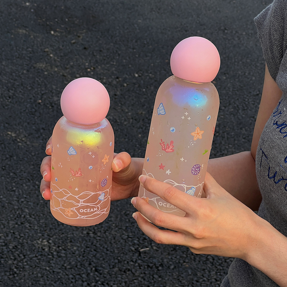 Cangkir Air Wanita Kelas Atas Nilai Kecantikan Tinggi Cangkir Kaca Musim Panas Berwarna Tahan Suhu Tinggi Minuman Langsung Cangkir Boron Tinggi Hadiah