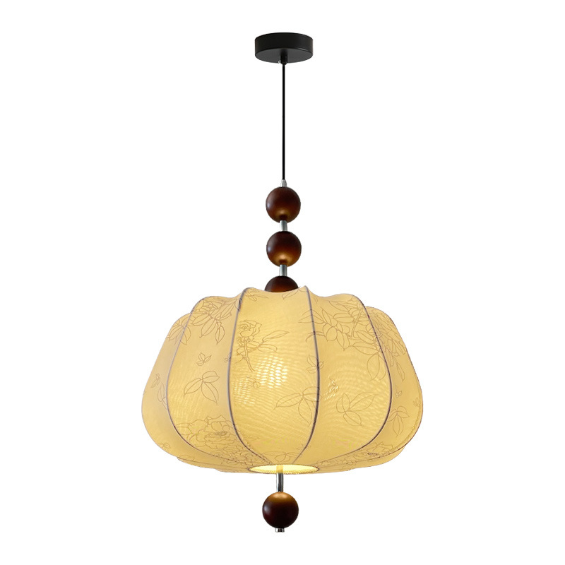 Lámpara de comedor de estilo medieval francés tela lámpara de dormitorio retro americana lámpara de comedor lámpara de habitación de viento silencioso lámpara 222L