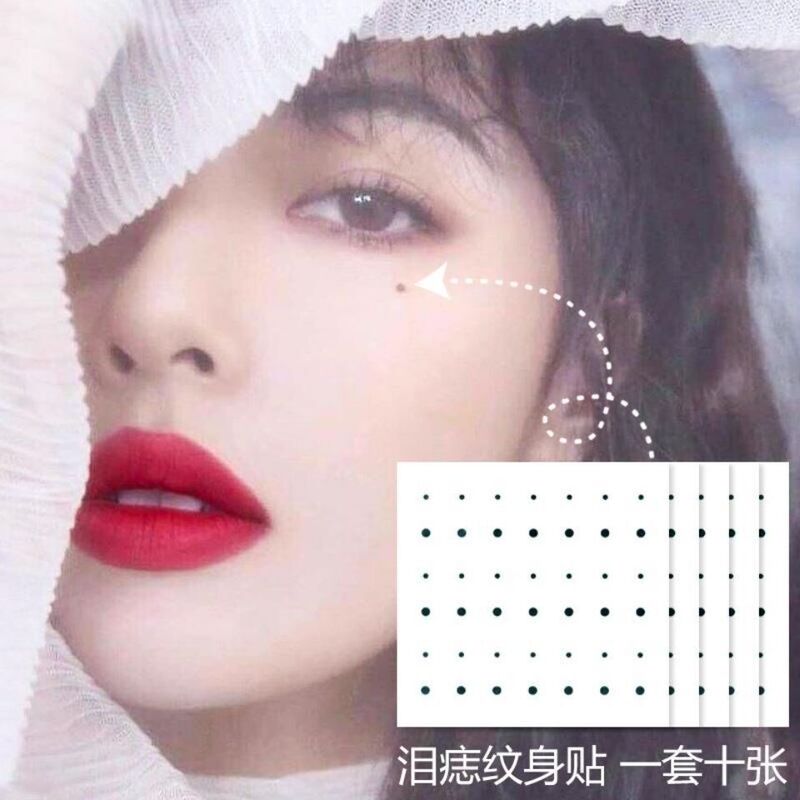 Ins Sexy Tear Mole Waterproof Fake Mole Long-Lasting Face Eye Corner Sticker Realistic Long-Lasting Tattoo Sticker Beauty