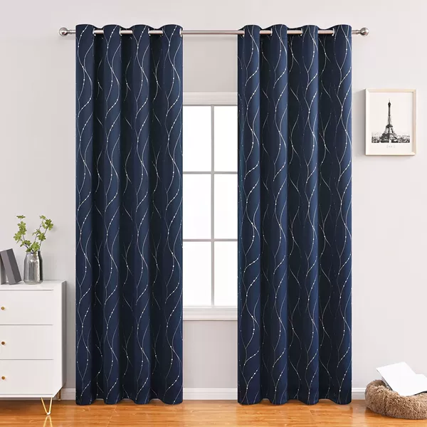 [Dark blue] Vertical line silver hot stamping-hole punching