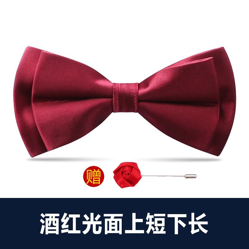 ↬↬↬버건디 글로시 탑과 숏앤롱 보우타이 [프리 브로치] ↢⇢⇢