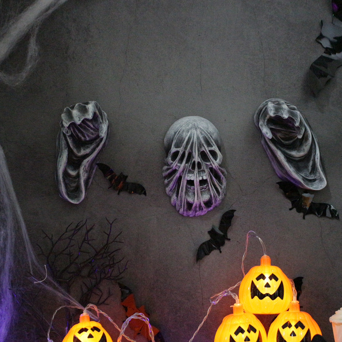 Halloween wall window scene layout ghost zombie horror party decoration hanging holiday atmosphere layout now