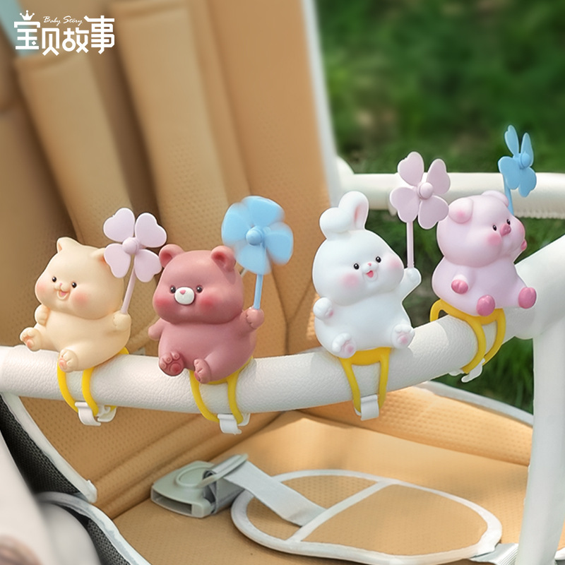 Baby Stroller Small Windmill Decorative Ornaments Baby Walking Artifact Rotatable Infant Soothing Ornaments Cute Toys