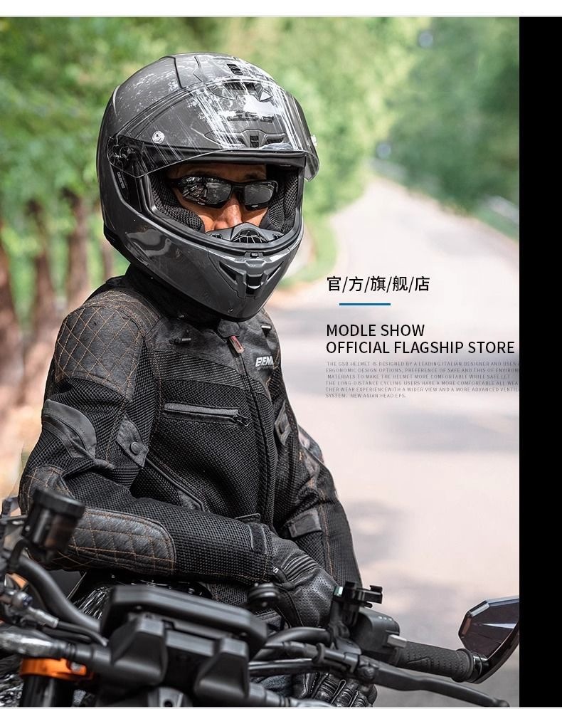 Gsb 361 Electric Vehicle Helmet Men's Full-Coverage Motorcycle Personalized Racing Helmet All-Season Universal Cool Matte Black
