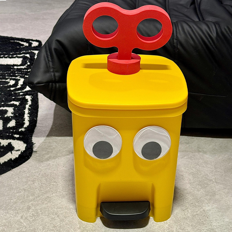 노란색 쓰레기통 + 빨간색 시계 장치 + 안경 재고 있음 * 판매 후 보증