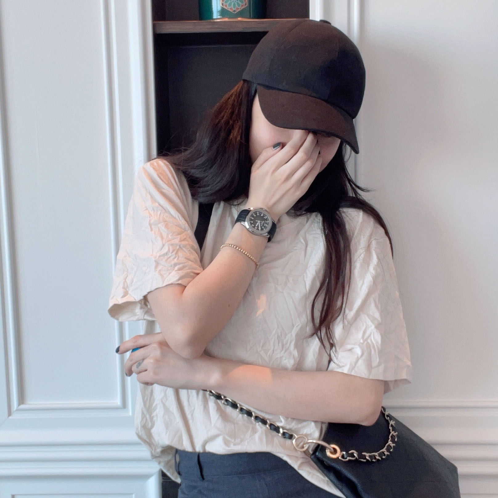 Paris Tide brand 2021 summer new pattern Women's wear Wrinkle letter Embroidery leisure time Short sleeved T-shirt