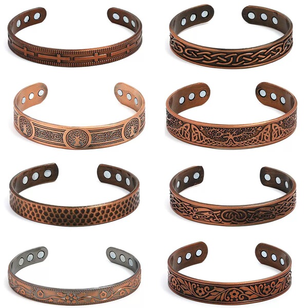 Retro copper magnetic bracelet natural stone