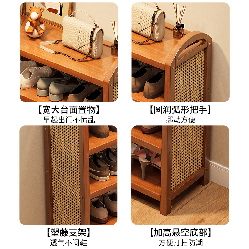 Estante de zapatos simple dormitorio cubre tierra pequeña puerta doméstica de almacenamiento multicapa estante de alquiler esencial armario de zapatos de artefactos mágicos