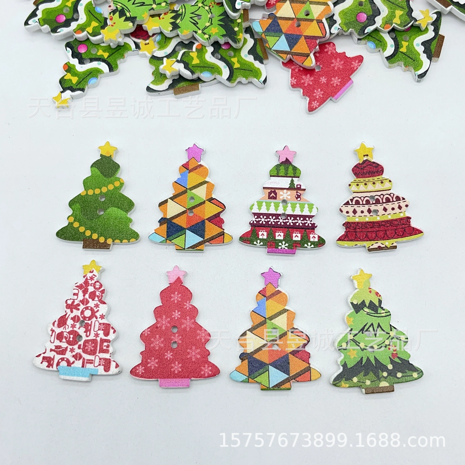 Рождественские праздничные декоративные украшения мультфильм елка декоративные пуговицы расписные печатные пуговицы аксессуары ручной работы