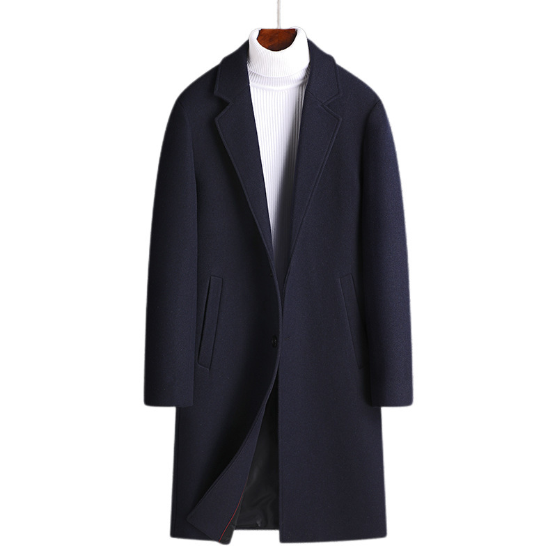 Autumn and winter men's wool coat, mid-length, suit collar, single-breasted, two-button, business casual woolen coat, direct from the manufacturer Autumn and winter men's wool coat, mid-length, suit collar, single-breasted, two-button, business casual woolen coat, direct from the manufacturer