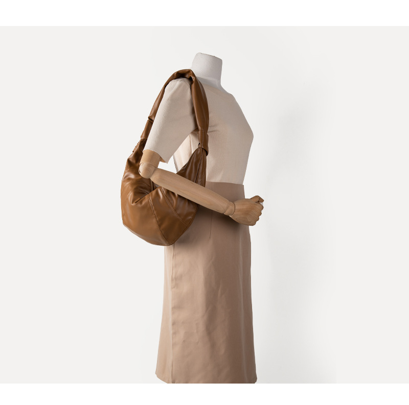Women's Soft Leather Pleated Shoulder Bag For Versatile Commuting_voghion.com