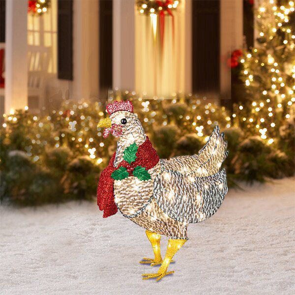 Noël Pastorale Poulet Résine Fête Éclairages display picture 2