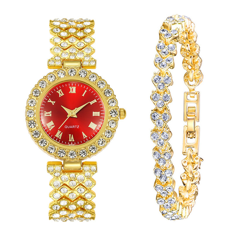 Gold and red roman + bracelet