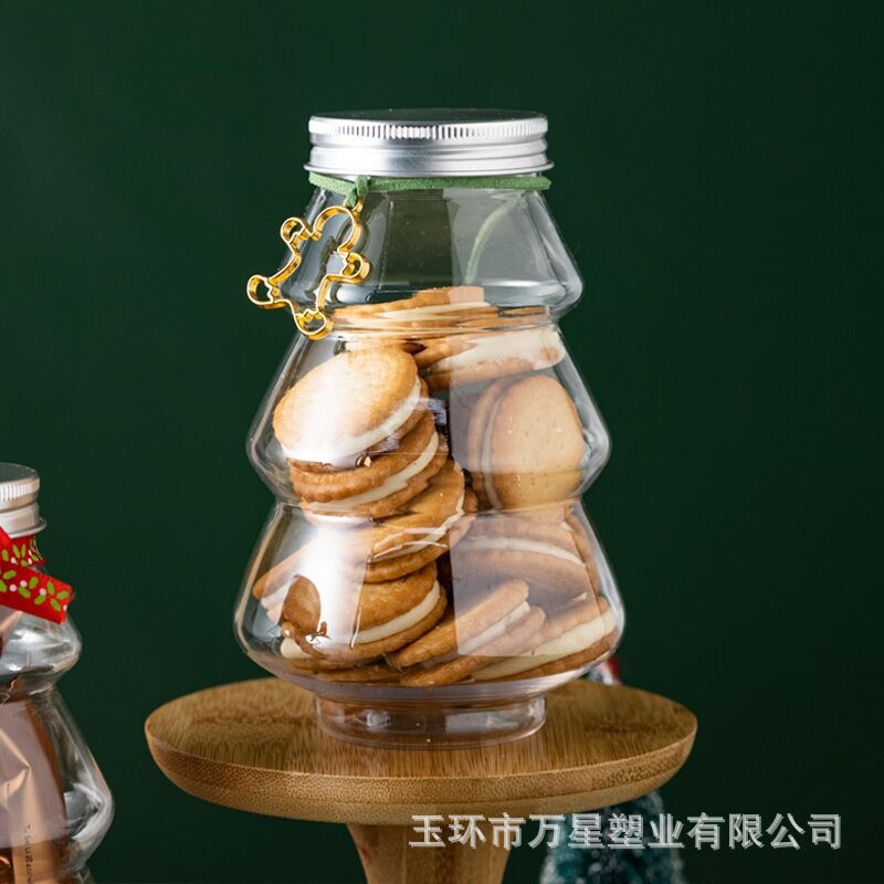 500mlクリスマスプレゼント包装瓶透明ビスケットキャンディー間食瓶ジュース哺乳瓶|undefined