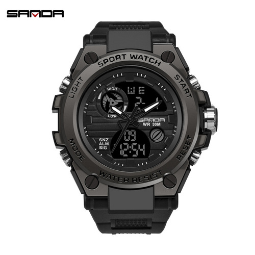SANDA 739 outdoor sports dual display movement multi-kinetic electronic watch trendy men's water luminous men's watch