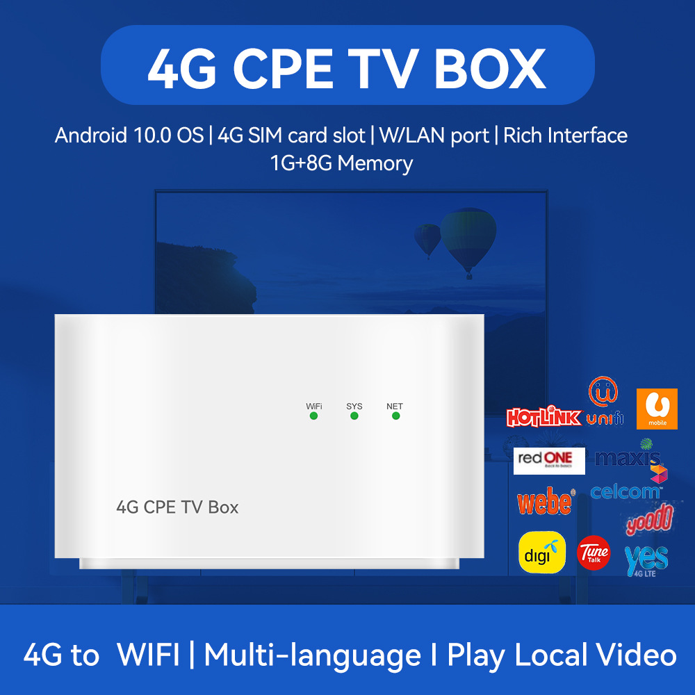 4G CPE Router OTT TV BOX 300M VPN无线路由器网络播放器机顶盒