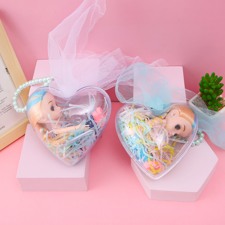 Flash de hielo y nieve muñeca bola de cristal portátil de luz transparente de 6 pulgadas de vinilo princesa muñeca chica juguete regalo