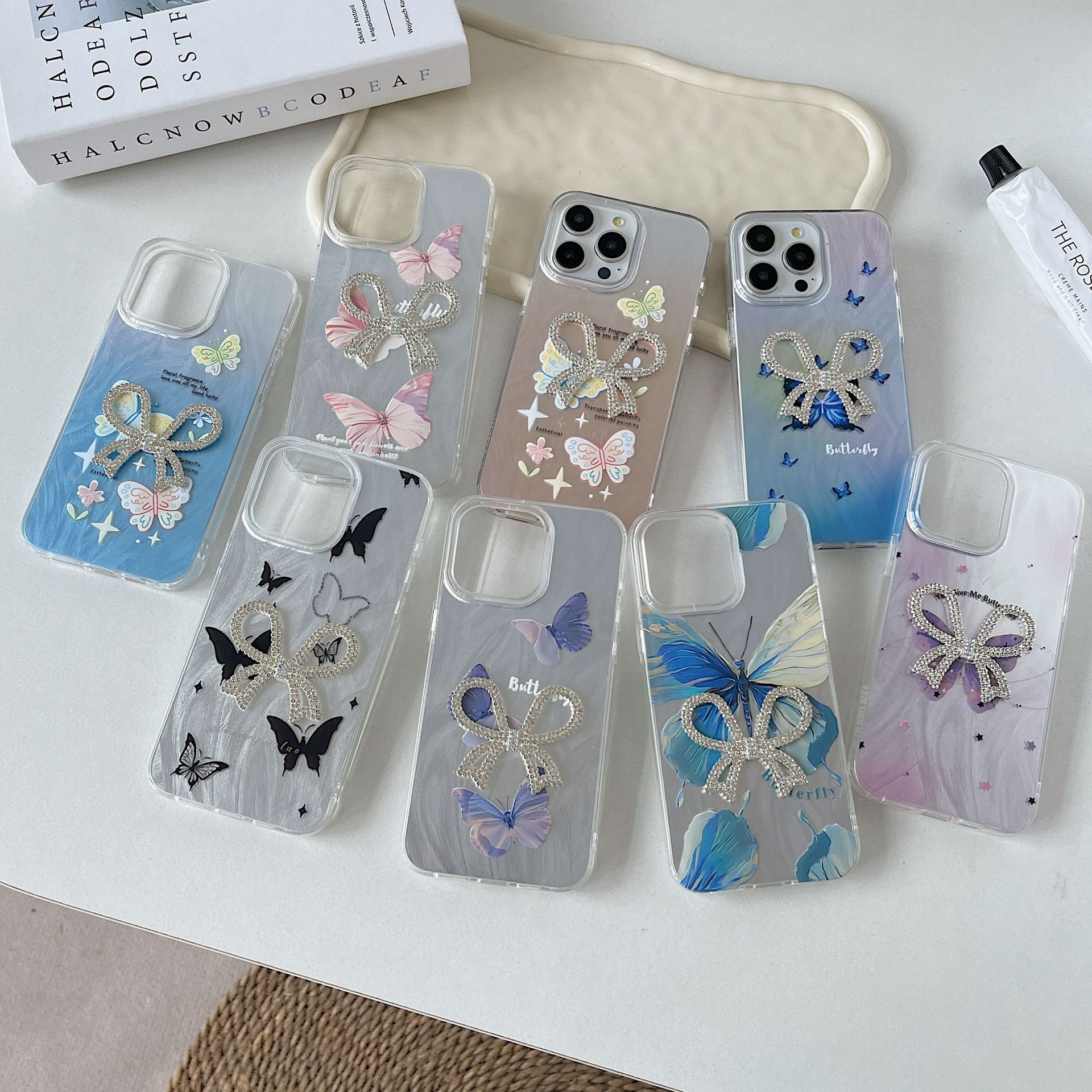 适用新款苹果15imd手机壳可定制羽纱亮面小米14荣耀200手机保护套