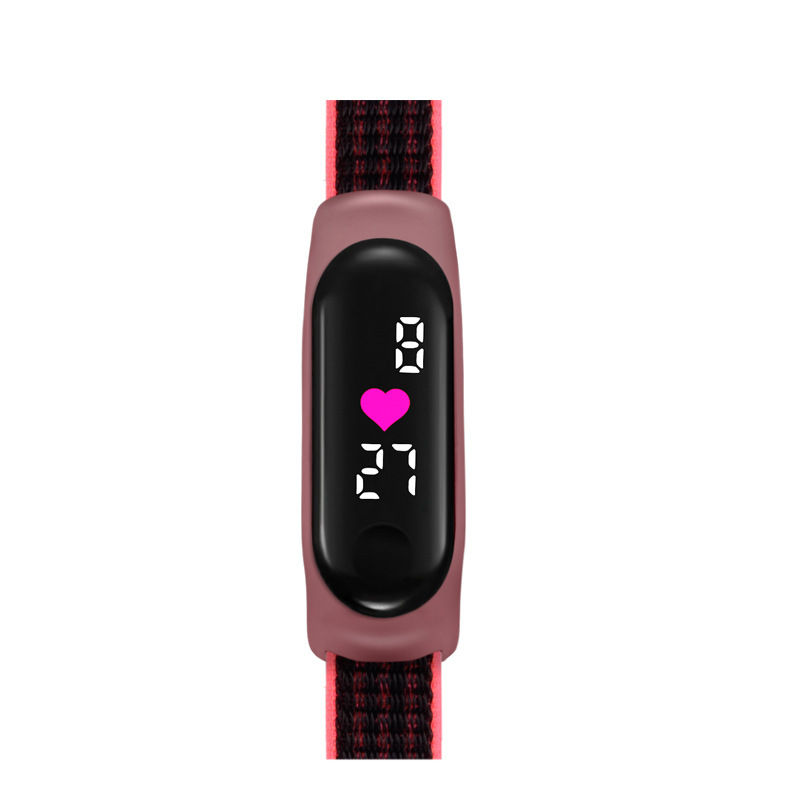 2023 amor en forma de corazón reloj LED pantalla táctil correa de velcro impermeable para niños fácil de usar conjunto pulsera aplicable 3