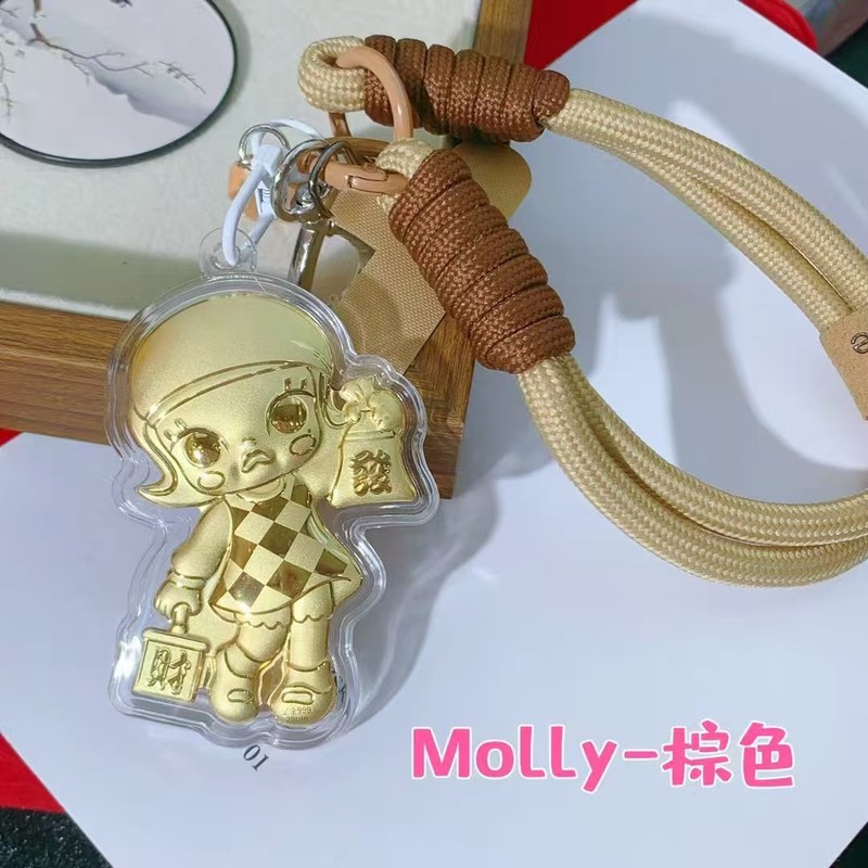 新款含金泡泡玛特拉布布手机挂绳发财Molly公仔钥匙扣包挂件批发|undefined