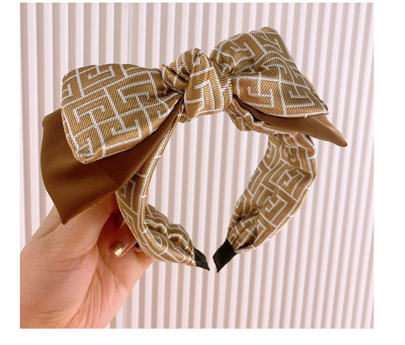 Double-layer Color  Big Bow Abstract Printing Character Headband display picture 16