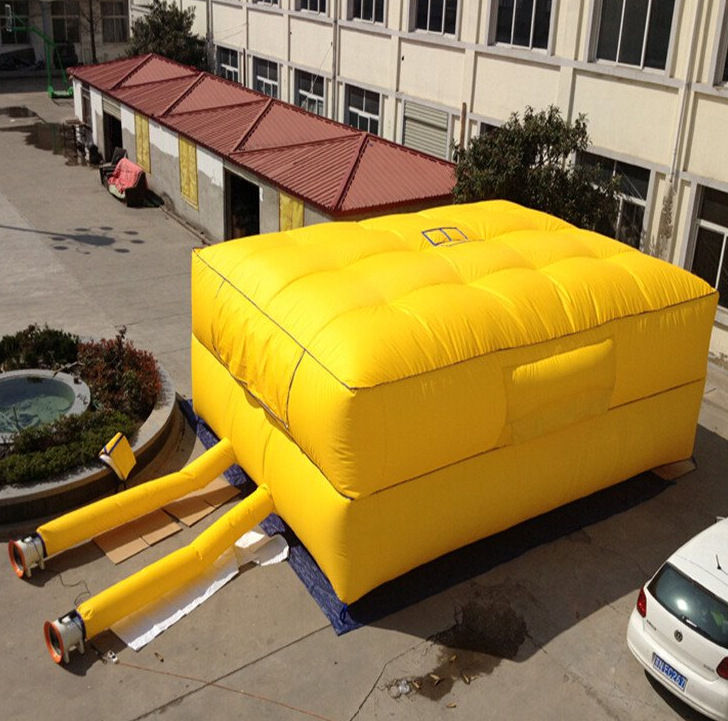 Cojín de aire de emergencia contra incendios plegable tipo de cojín de amortiguación anticaída conveniente para operación aérea con bolsa de aire inflable rápida