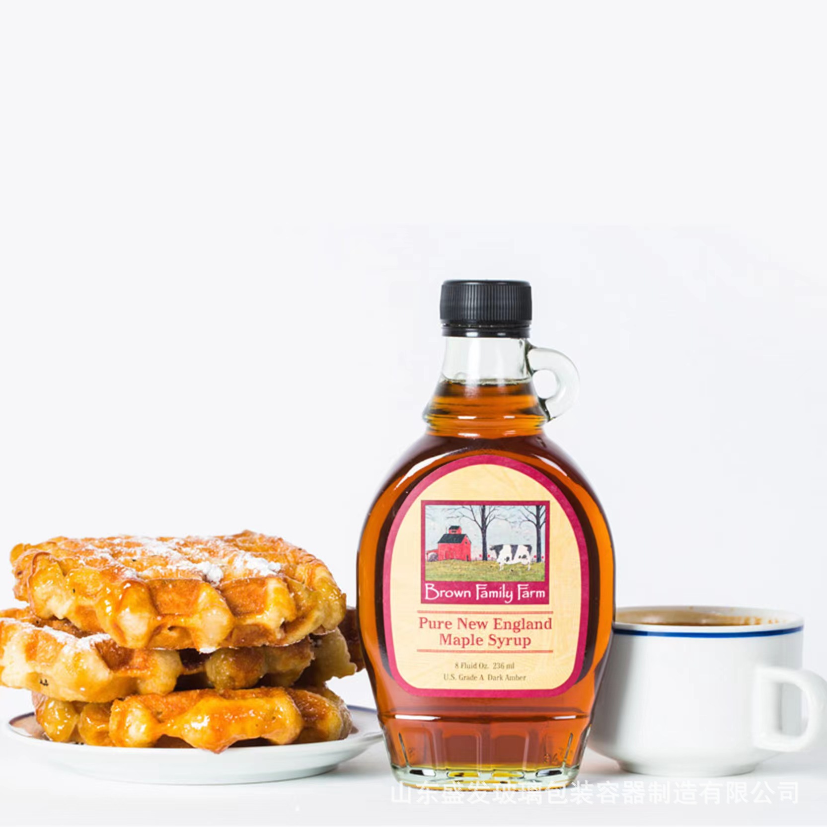 厂家直供透明玻璃泡酒瓶小把手密封饮料果酒瓶大肚扁形分装玻璃瓶