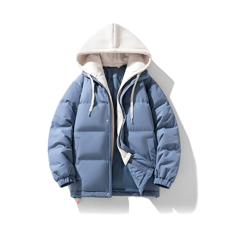 2024 nuevo estilo cálido más terciopelo grueso cómodo y transpirable moda casual pareja falso algodón con capucha de dos piezas