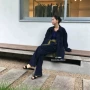 翻领宽松qc复古休闲裤