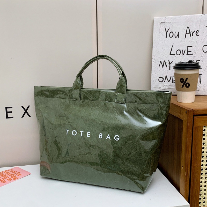 クロスボーダー起爆杜邦紙アルファベットトートバッグ2025新作透明シンプル大容量ハンドバッグレトロ女性カバン