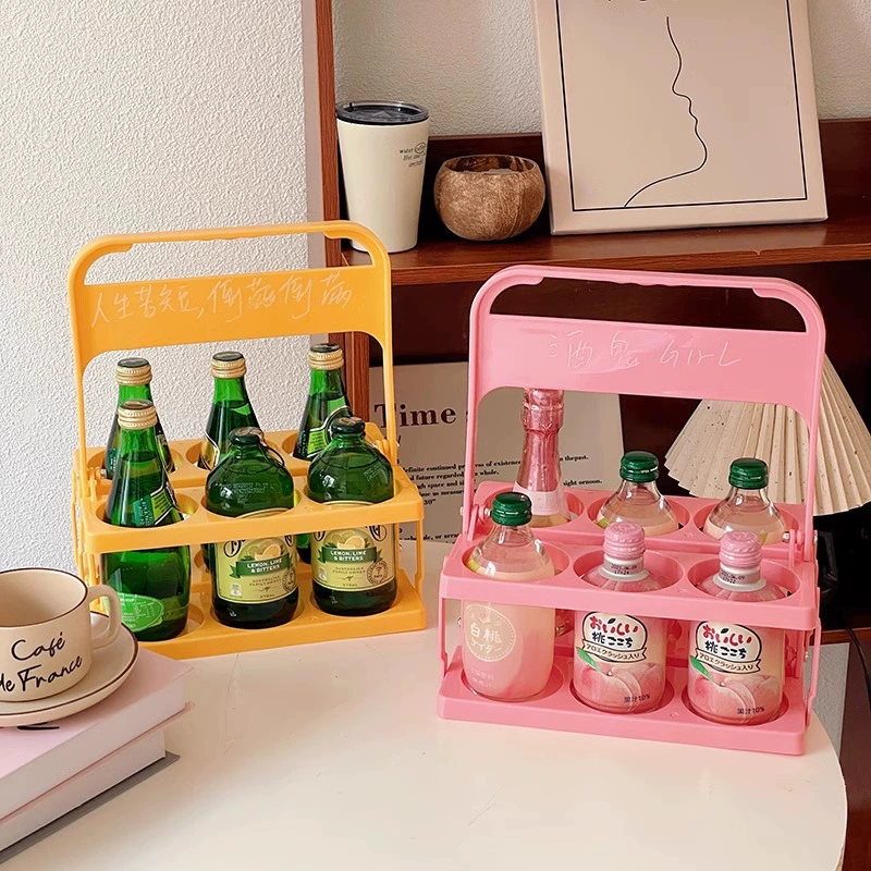 Розовый девчушка сердце пикник кемпинг на открытом воздухе складной напиток пиво корзина для переноски кофе чай с молоком портативная корзина для хранения