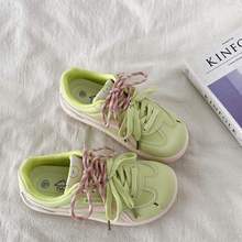 袋鼠青苹果芒果头德训鞋女2025新款夏季透气厚底板鞋休闲运动鞋