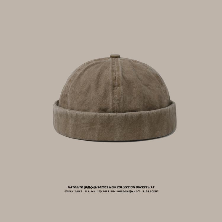 ~笨笨小舖~瓜皮帽 日系 棉質 帽子 圓頂 雅痞流氓帽 地主帽 水兵帽 地主帽 流氓帽 遮陽帽 嘻哈帽 遮陽帽 工作帽