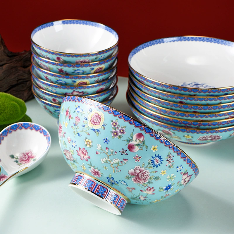 苏飞 Dinner plate Chinese household plate ceramic dish dish round fruit plate bone china western fish plate rice plate tableware