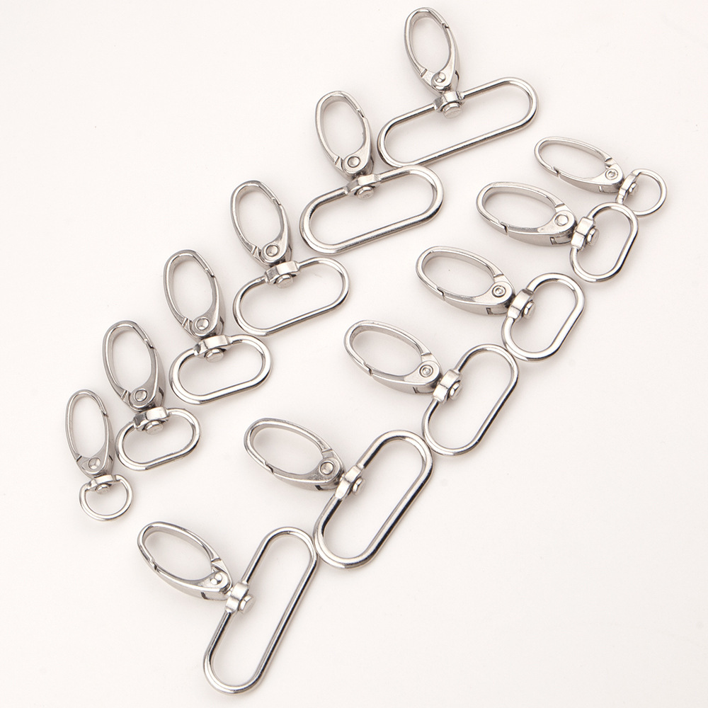 Metal giratorio gancho de langosta bolsa de cuero accesorios de hardware de aluminio llavero gancho de perros hebilla cadena de mascotas image 4