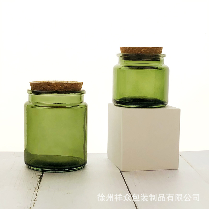 Gran vidrio verde fragrante fragancia vela taza de almacenamiento 100ml atmósfera romántica transparente