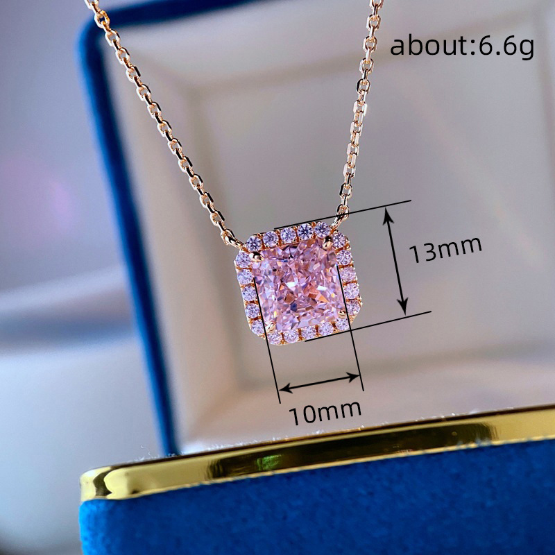 Shiny Square Copper Inlay Zircon Rings Earrings Necklace display picture 1