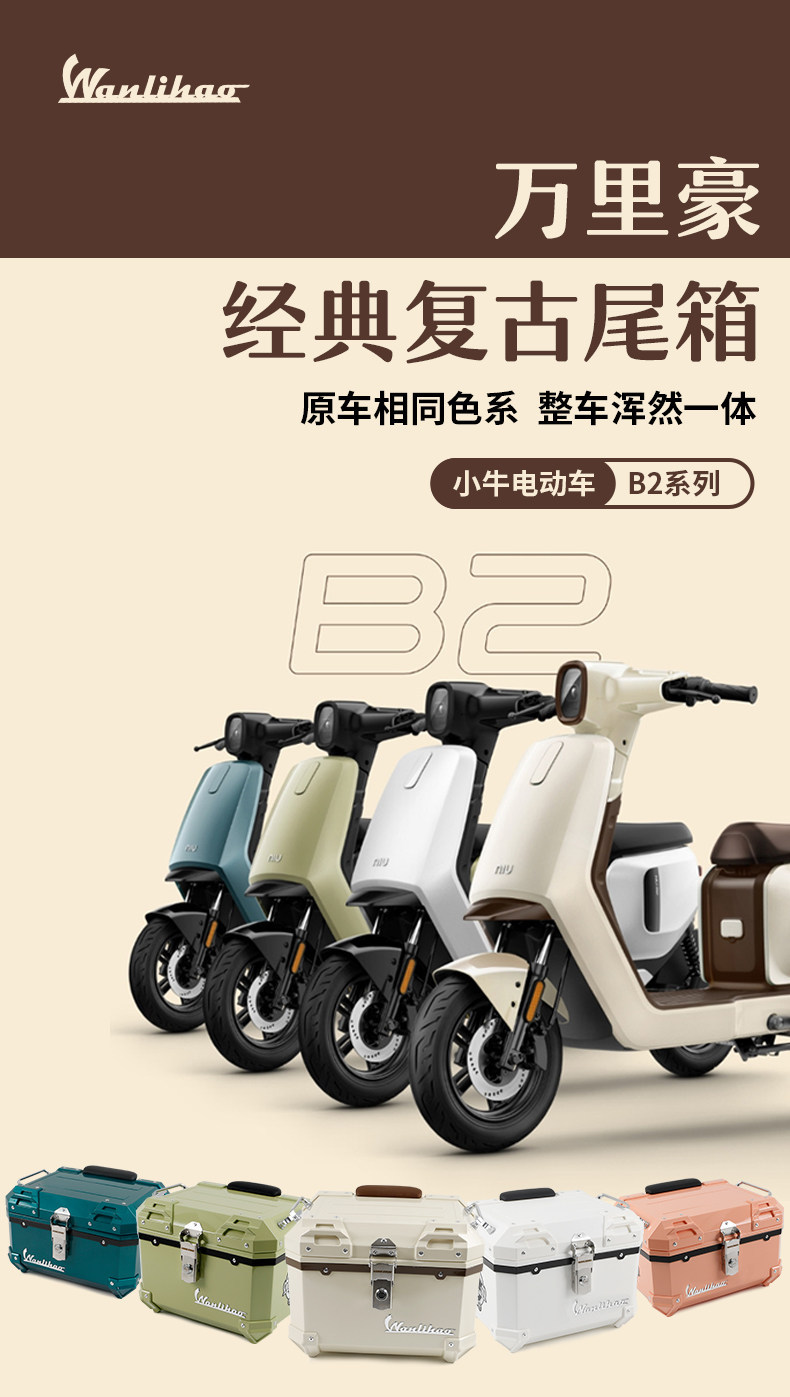 Wanlihao is suitable for B2 Maverick B200 electric vehicle tail box, motorcycle trunk, universal battery, non-aluminum alloy