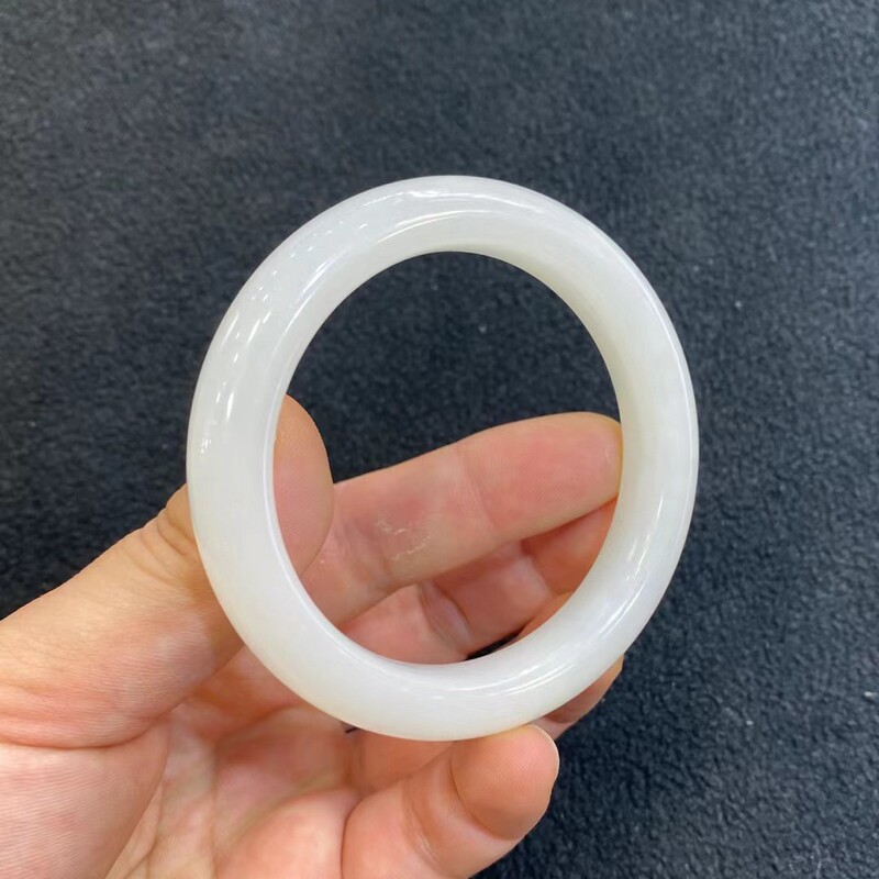 天然和田玉羊脂白玉手镯女款正圈高货玉镯母亲节礼物正品一物一证|undefined