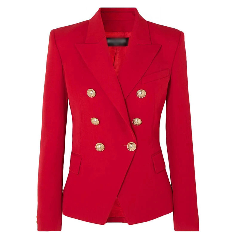 Saco de Traje Slim Fit con Doble Botonadura para Mujer, Mezcla de Fibra Química, para Oficina image 9