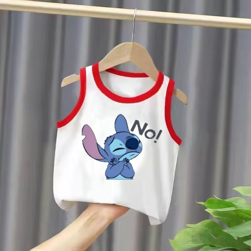 Children's Cardigan Top Cartoon Interstellar Baby Same Style Print Boys and Girls Sleeveless Vest Casual Sport Underwear 