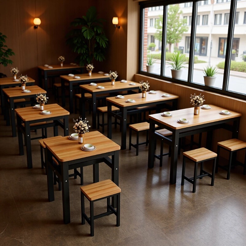 Canteen Commercial Dining Table and Chair Set for Fast Food Restaurants, Dining Rooms, Snack Bars, Breakfast Joints, Rental Homes, and Simple Dining Tables for Home Use Canteen Commercial Dining Table and Chair Set for Fast Food Restaurants, Dining Rooms, Snack Bars, Breakfast Joints, Rental Homes, and Simple Dining Tables for Home Use
