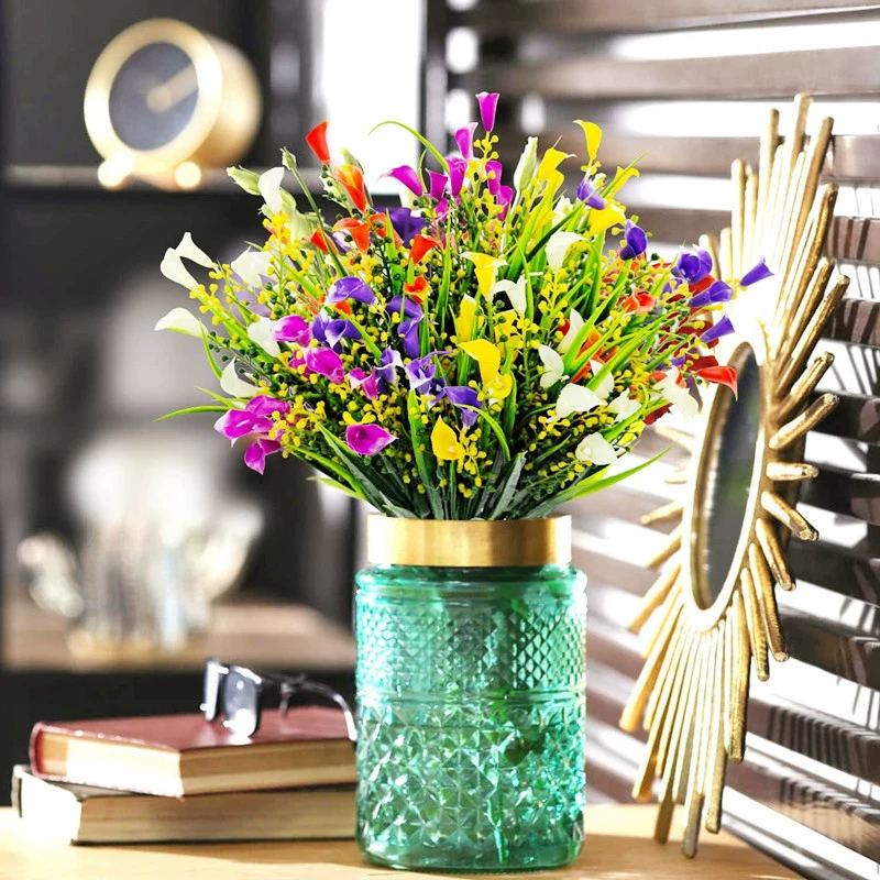 Amazon Wubao Horse Horseshoe Lotus Plastic Simulation Flower Bouquet Hotel Wedding Home Decoration Manufacturer Direct Sales