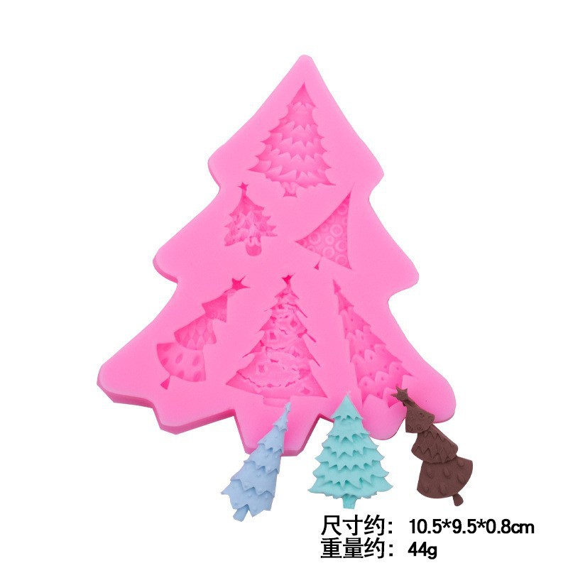 Navidad serie árbol de Navidad Santa Claus modelado molde de silicona fondant cake decoración bricolaje creativo molde para hornear